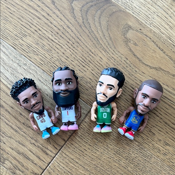 NBA Other - NBA Collectible Action Figure Set with Blue, Green, White, Pink, Red Accents